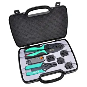 Kampanjpris Crimptång för koaxialkabel set med 5 insatser