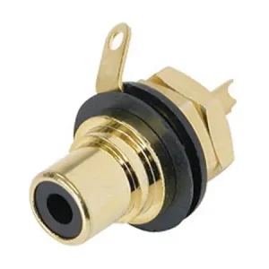 Snabb frakt RCA hona REAN guld chassie svart