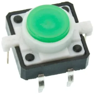 Taktil omkopplare PCB 12x12x7mm LED grön Fynd