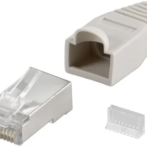 Erbjudande RJ45 kontakt Cat.5e skärmad med böjskydd