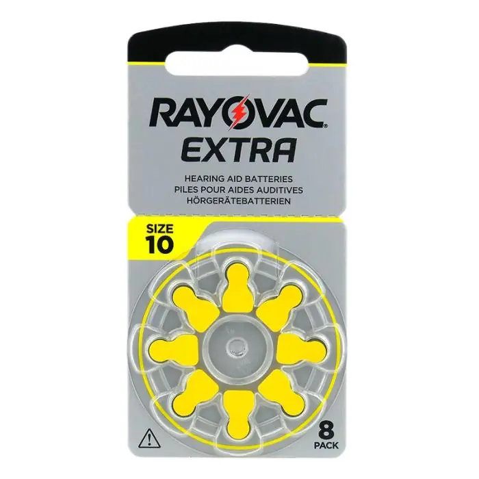 Beställ nu Hörapparatsbatterier 10 Gul Rayovac Extra 8-pack