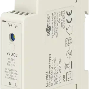 Expressleverans Switchat nätaggregat 5V 2.4A 12W DIN-skena