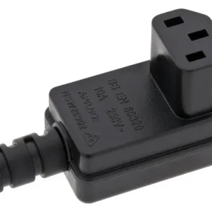 Apparatkontakt C13 10A 250VAC vinklad Snabb frakt