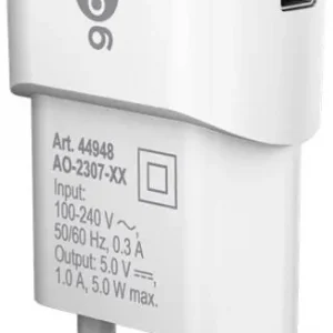 1-port USB-laddare 5W 1A vit Kampanj
