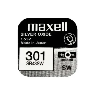Säker betalning Knappcellsbatteri silveroxid 301 SR43 Maxell