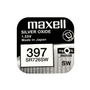 I lager Knappcellsbatteri silveroxid 396/397 SR726 Maxell