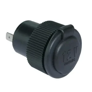 12V runt infällt cigg-uttag med tätt lock risnedsättning