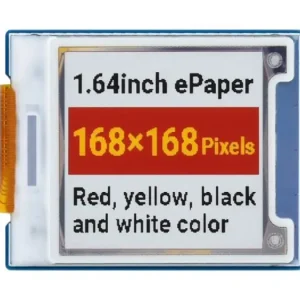 1.64" E-papper display 168x168px 4-färg monterad på kort SPI Fynd