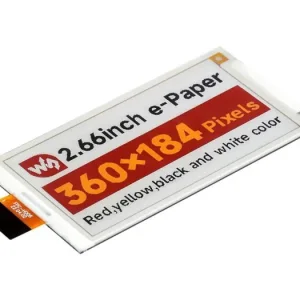 2.66" E-papper display 360x184px 4-färg SPI risnedsättning