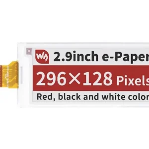 Säker betalning 2.9" E-papper display 296x128px svart/vit/röd SPI