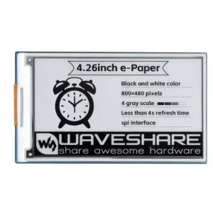 Utförsäljning 4.26" E-papper display 800x480px svart/vit SPI