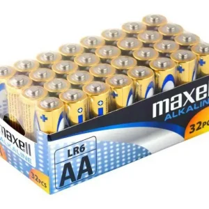 AA alkaliska batterier 32-pack Rabatt