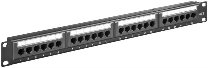Patchpanel 19" 24-port Cat6 UTP Fynd