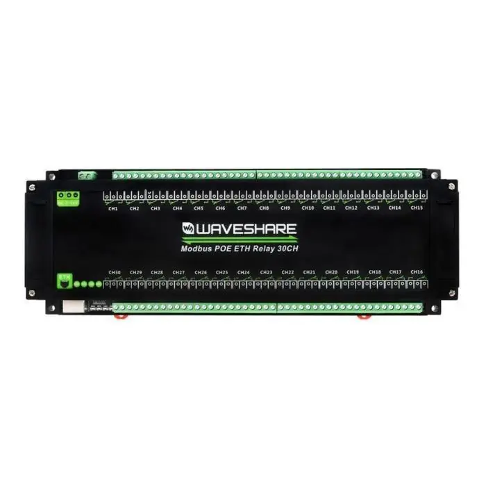 Relämodul 30-kan Modbus Ethernet PoE DIN-skena Snabb leverans