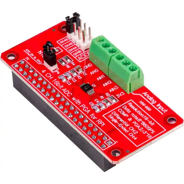 Expressleverans 4-kanal 16-bit ADC HAT för Raspberry Pi