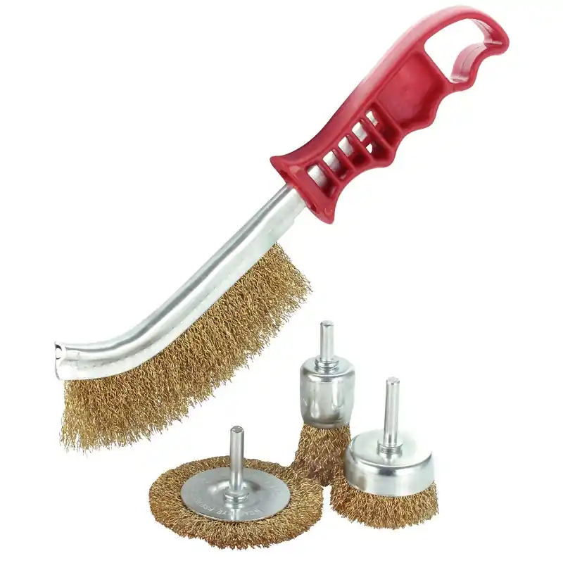 Nyhet STÅLBORSTSATS 4ST HANDBORSTE,50+75MM KOPPBORSTE