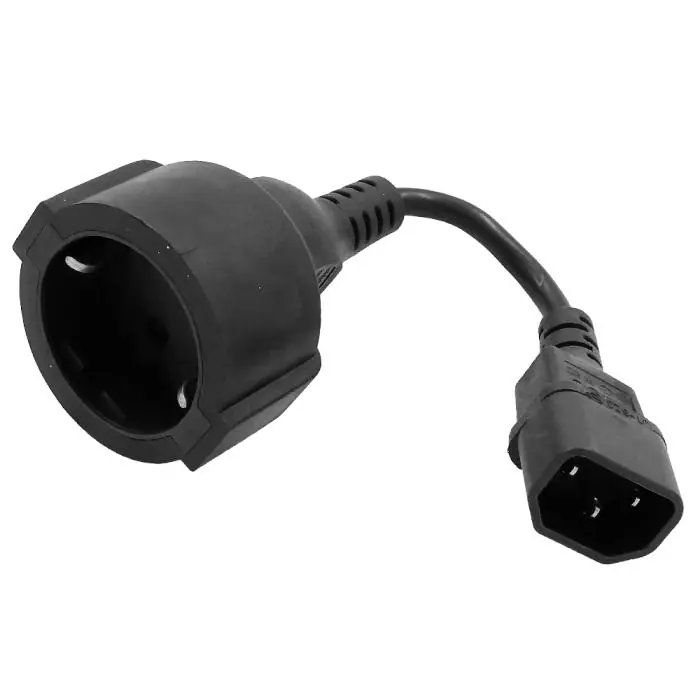 Adapterkabel CEE7/3 hona till C14 hane jordad 0.2m Bästa pris