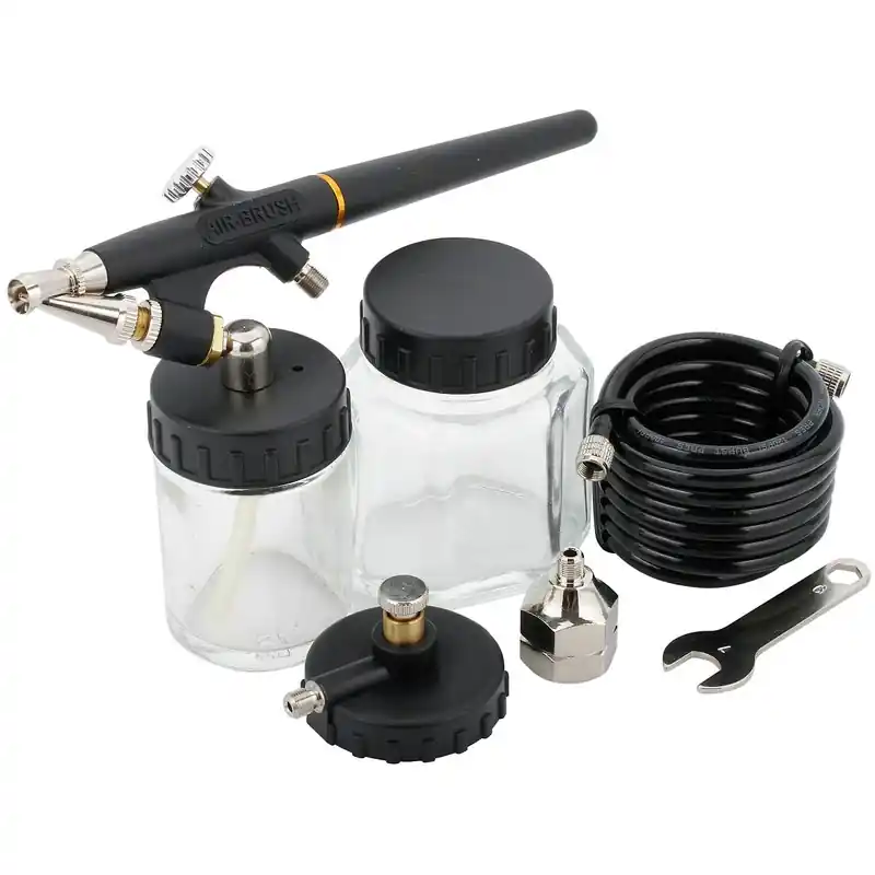 Rabatter AIRBRUSCH-FÄRGSPRUTA MED FÄRGBEHÅLLARE