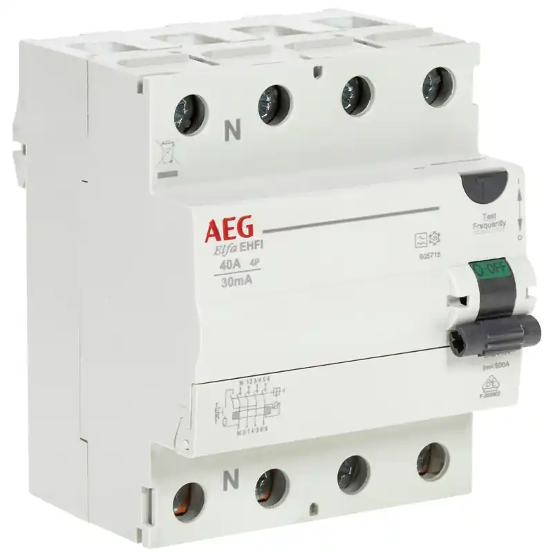 Erbjudandepris JORDFELSBR 4-POL 40A 30mA AEG