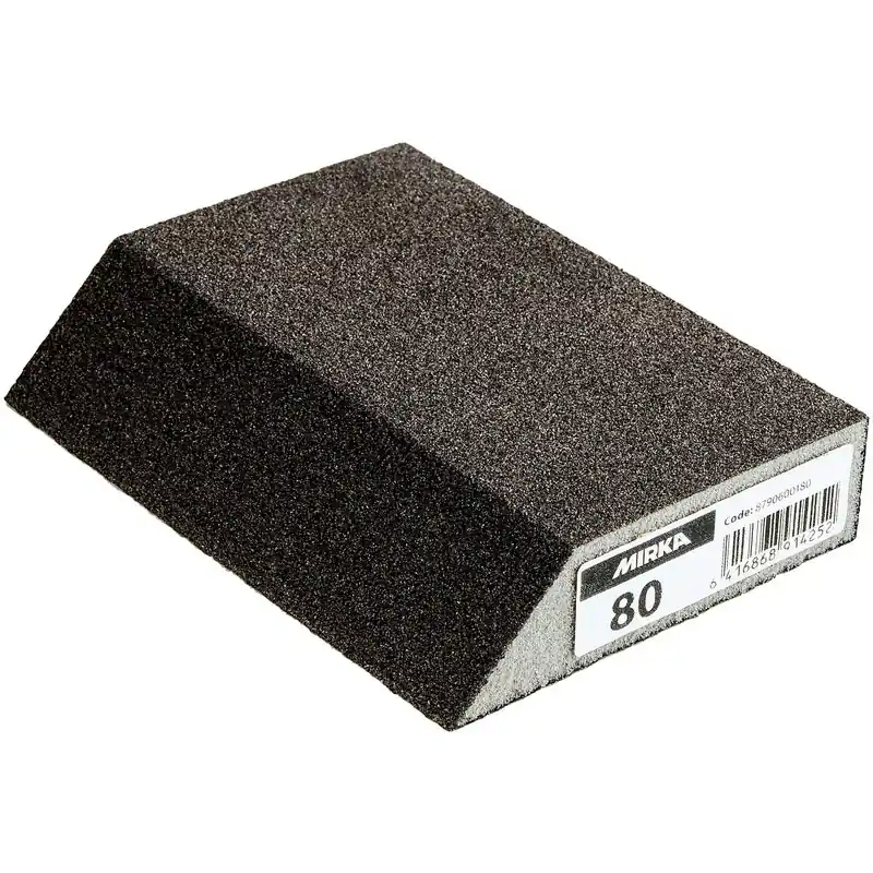 Billig SLIPSVAMP 125X85X25MM VINKLAD P80