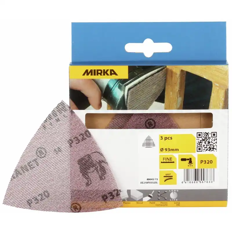 Fynd SLIPPAPPER TREKANT 93MM P320 ABRANET 3ST