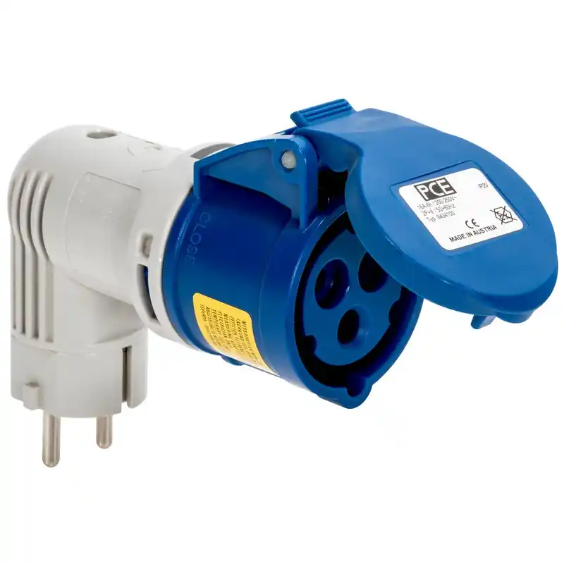 Snabb leverans ÖVERGÅNGADABTER 16A SCHUKO / 3-POL PCE