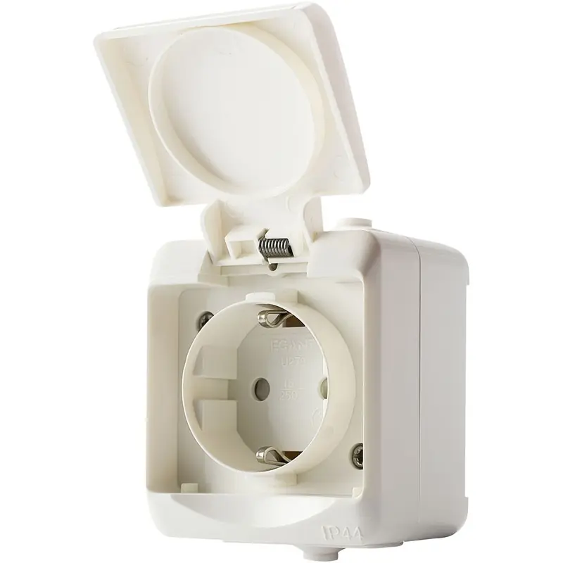 VÄGGUTTAG 1-VÄGS MED LOCK IP44 JORDAD Nyhet