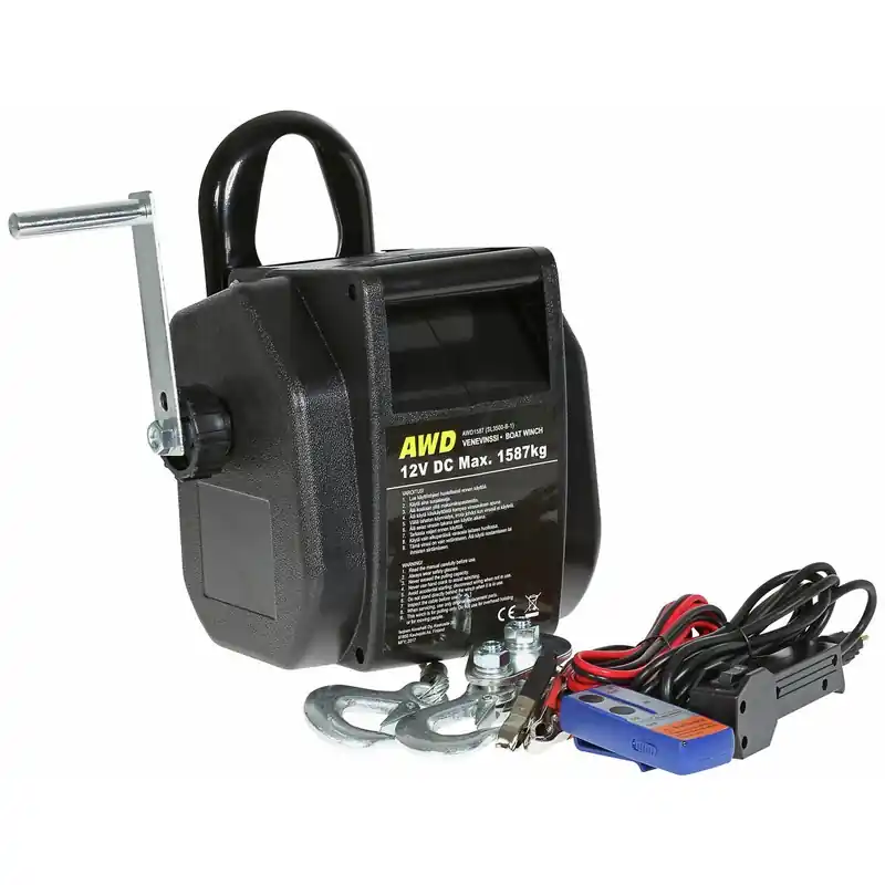 Populär BÅTVINSCH 12V / 350W 1587KG FJÄRRKONTROLL