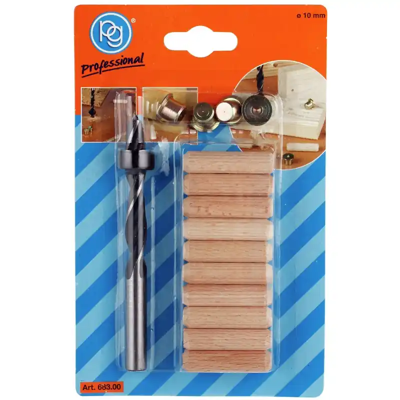 Billig MÖBELRENOVERINGSSET 10MM PLUGGAR, BORRAR OSV.