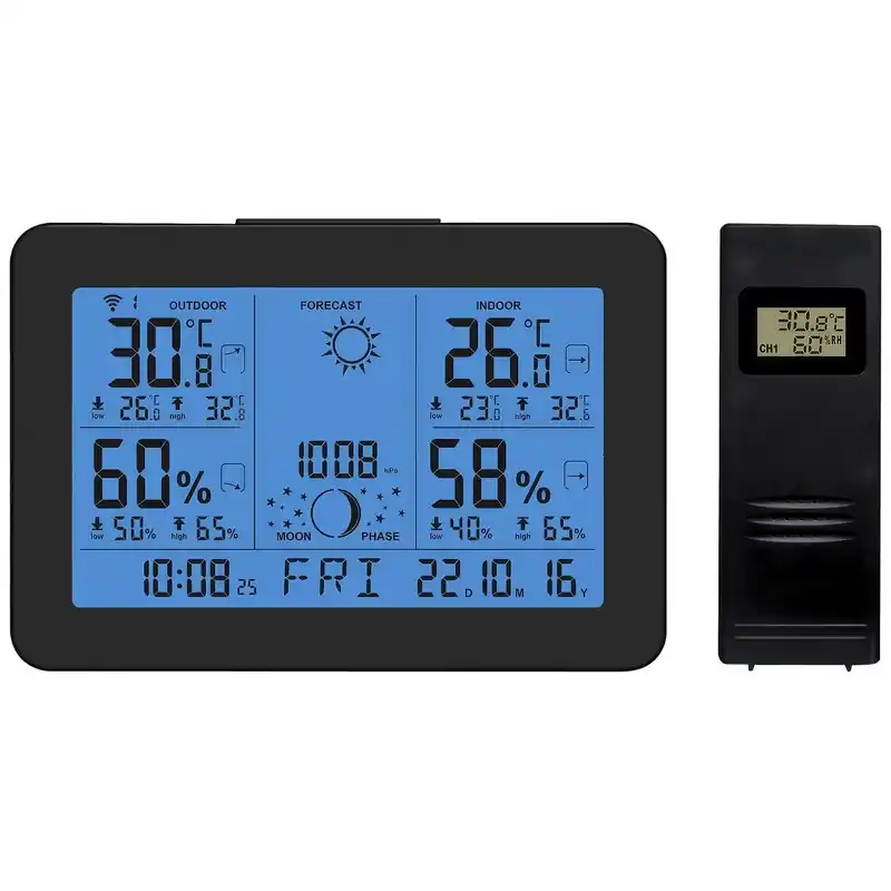 TERMOMETER VÄDERSTATION MED SENSOR TRÅDLÖS Expressleverans